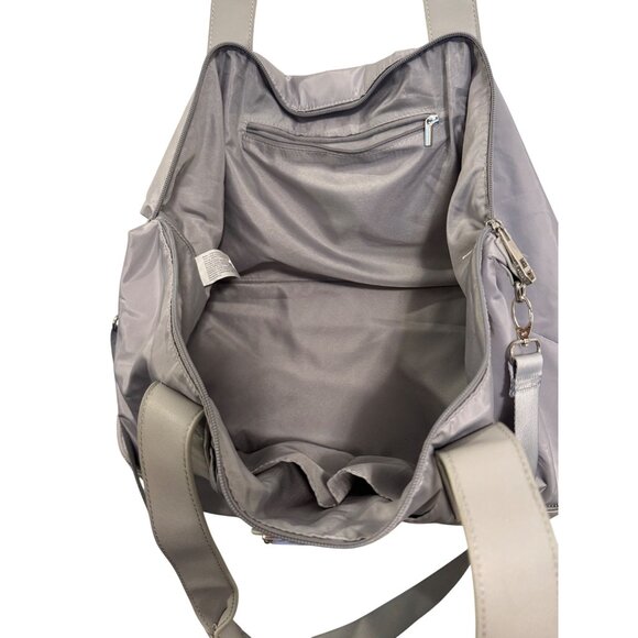 Madden Girl Nylon & Faux Leather Tote Bag Gray Large Shoulder Strap Versatile De - Picture 9 of 14